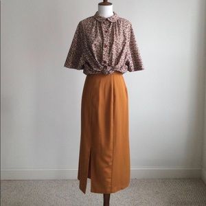 Vintage mustard midi skirt
